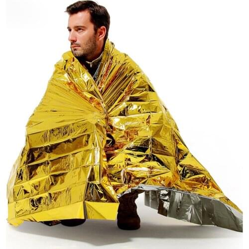 Emergency Blanket Outdoor Rescue Kit Thermal Space Survival Sleeping Bag Shelter