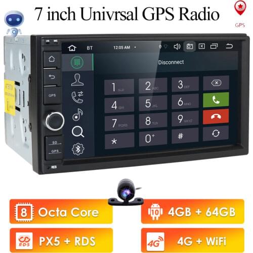 7 inch 2 DIN Android 10 Car Stereo Radio 4G+64G Auto radio GPS Multimedia Player for Universal 8 Core Touch Screen WIFI RDS PX5