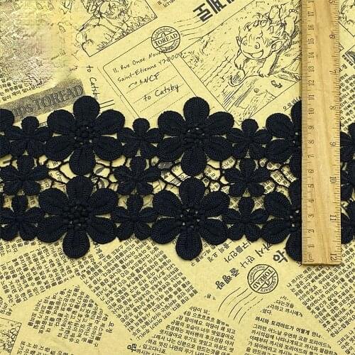 Hollow Out Floral Embroidered Cotton Milk Silk Lace Ribbon DIY Apparel Sewing Fabric Home Textile Handmade Crafts 11cm Wide Tape