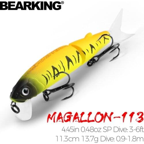 Bearking 11.3cm 13.7g hot fishing lure minnow quality professional bait swim bait jointed bait equipped black or white hook