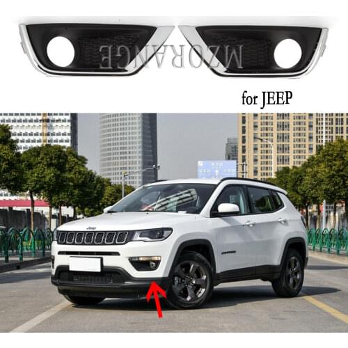 For Jeep Compass 2017 2018 2019 2020 fog lights covers headlights frame fog light cover headlight foglight Grille Grilles