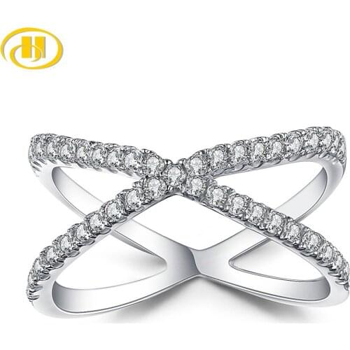 Hutang Silver 925 Fashion Shimmering Wish Ring for Woman Cubic Zircon Stone Engagement Wedding Party Gift