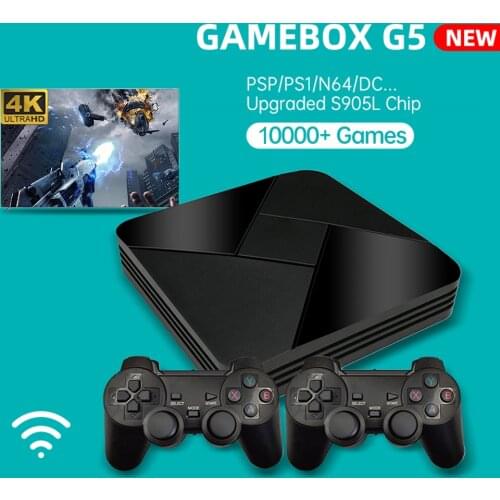 Powkiddy G5 S905L Game Box 10000+ Games WiFi Retro TV Box Video Game Player 4K HD Super Console X Emulator For PS1/N64/DC