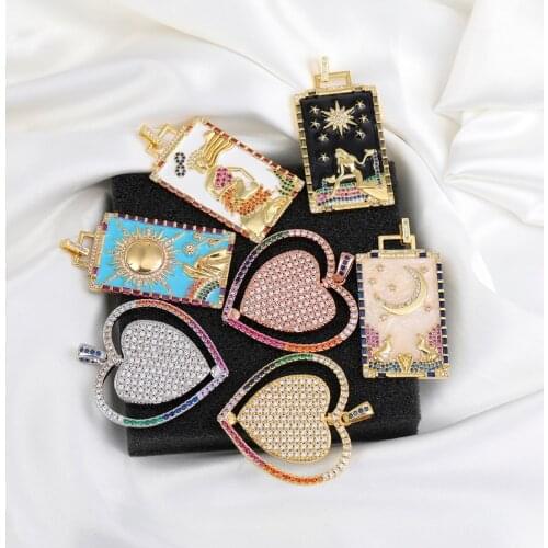 Juya Handicraft Jewelry Supplies Handamde Enamel Greek Evil Eye Moon Star Heart Charms For DIY Luxury Collar Jewelry Making