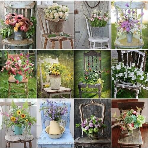 Lankshear 5D Diy Diamond Painting Flowers Art Picture Cross Stitch Set Embroidery Chair Rhinestones Mosaic Wall Decoration Gift