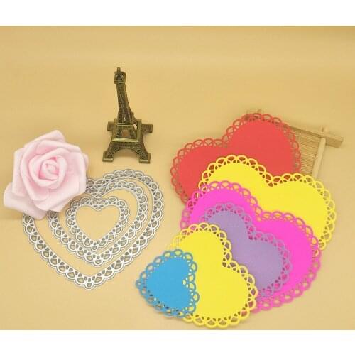Beautiful 3-layer peach heart lace, loving metal cutting mold, decorative scrapbook template DIY, relief manual