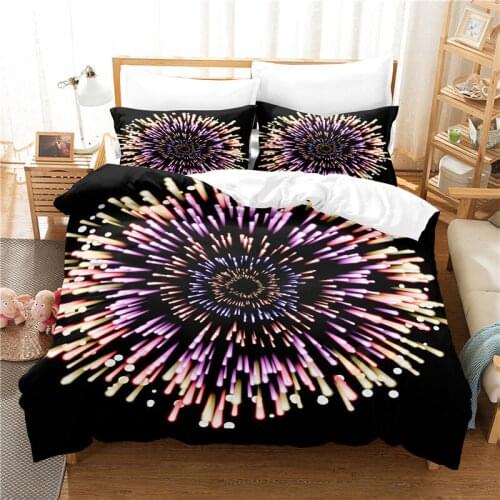 Beautiful Fireworks Bedding Set Duvet Cover Set 3d Bedding Digital Printing Bed Linen Queen Size Bedding Set Fashion Design