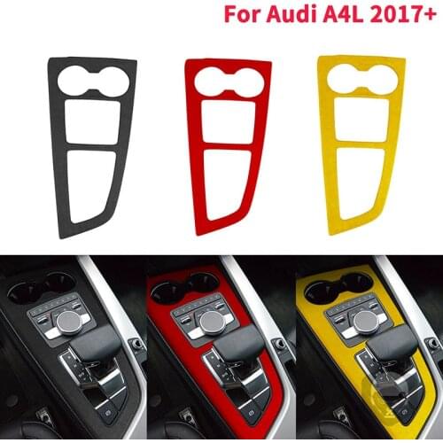 LHD Suede Car Styling Center Console Decorative Stickers Trim Frame Gear Shift Panel Cover for Audi A4L 2017-2021 Accessories