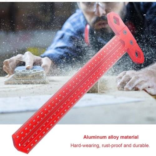 300mm Mark Scraper Aluminum Alloy Multifunctional Ruler For Lineation Woodworking T-shaped Rulers Scriber DIY Measuring Scale