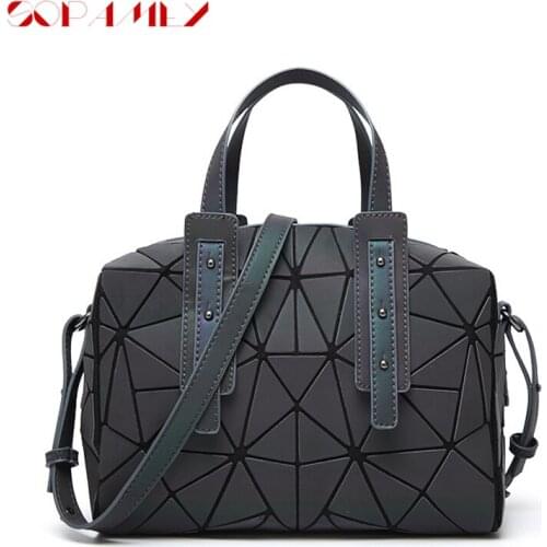 Fashion Geometric Messenger Bag Luminous Clutches Women Shoulder Bags Black Boston Crossbody Bag Ladies Handbag sac a main femme