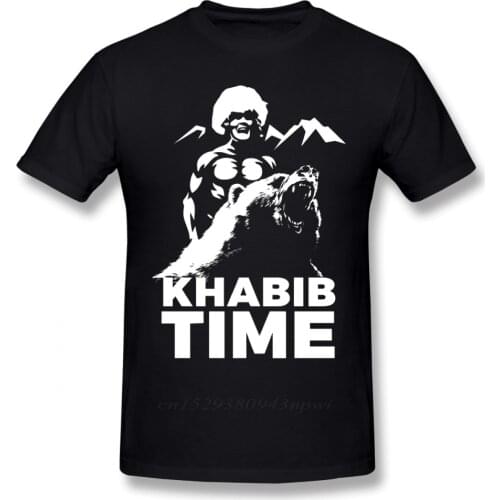 For Male KHABIB Nurmagomedov TIME Eagle T Shirt Quality Short Sleeve Round Collar Big Size Homme T Shirt