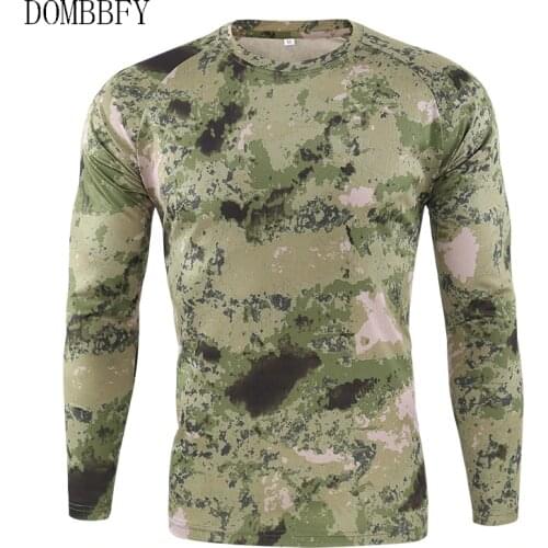 Men Tactical Military T Shirt Breathable Quick Dry Long Sleeve T-shirt Mens Outdoor Sports Army Combat Camouflage Tee Tops Shirt