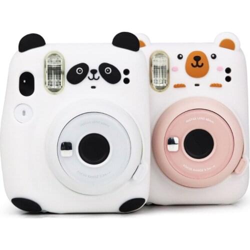 Soft Silicone Protective Camera Case Cover Carrying Bag For Fujifilm instax Mini 11 Film Instant Camera Cute Cartoon Panda Bear