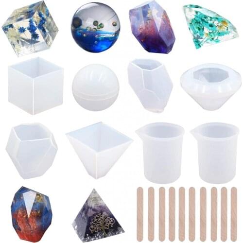 DIY Silicone Resin Casting Molds Tools Set Includes 6 Resin Casting Molds