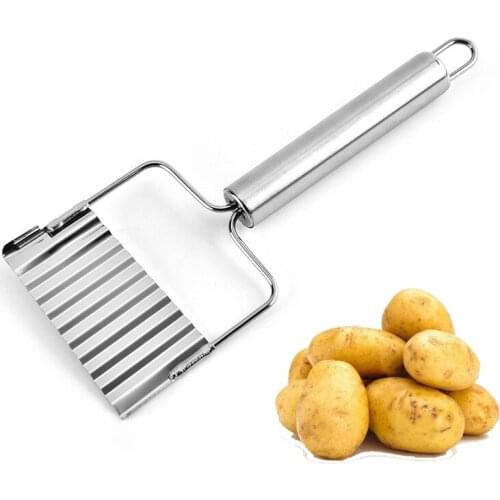 Stainless Steel Potato Chips Making Peeler Cutter Vegetable Kitchen Knives Fruit Tool Knife Accessories Wavy Cutter