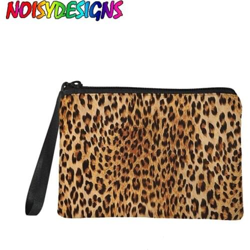 NOISYDESIGNS Small Coin Purse Leopard Change Purse Pouch Mini Wallet Coin Bag with Zipper for Women Girls Clutch Handbag