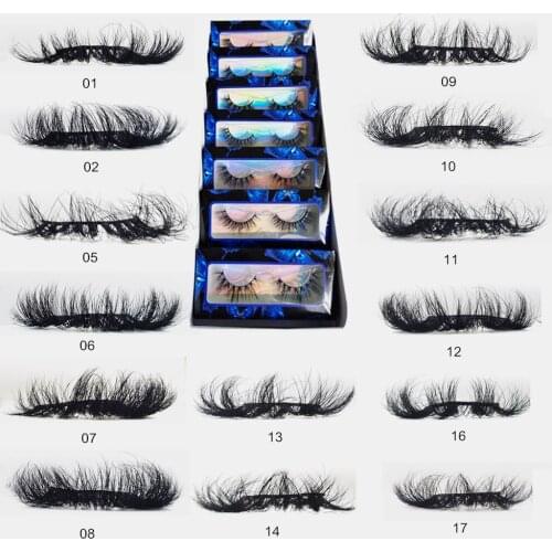 Mink Lashes Wholesale 25 mm Lashes Handmade Long Messy Fluffy Eyelashes Set 25mm Lashes Bulk Makeup Mink Eyelashes