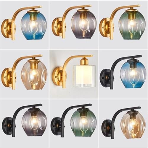 New Wall Lamp E27 Nordic Minimalist Modern Staircase Aisle Light European Style Hotel Night Lights for Living Room Cafe Decorate