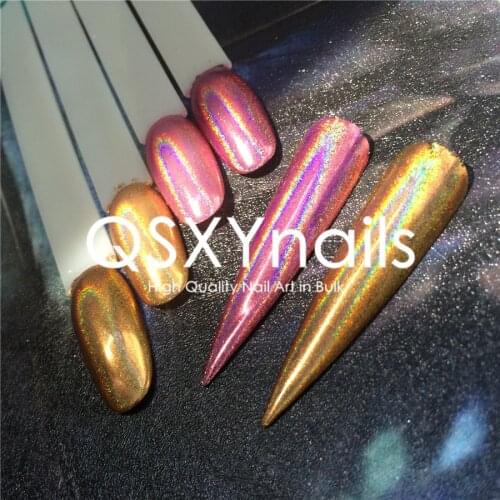 WHOLESALE 50g Holographic Foil Powder Pigment Chrome Mirror Powder Unicorn Nails Glitter for Nail Art Gel Nail Polish Manicure