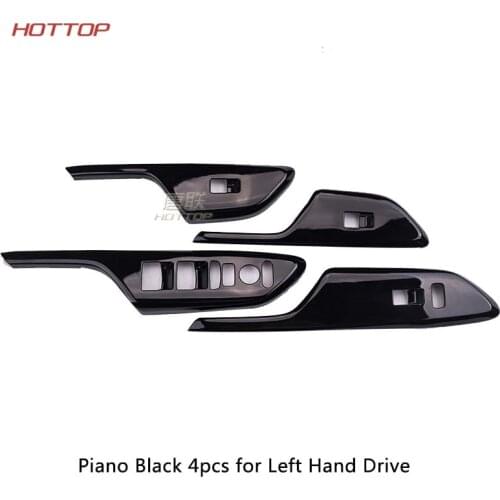 New Carbon Fiber Window Switch Panel For Honda Civic 10th Sedan Hatchback 2016 2017 LHD & RHD Piano Black Cover