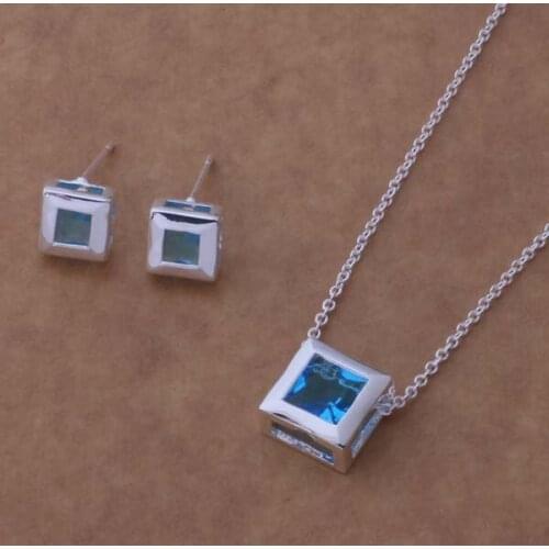 Silver plated Jewelry Sets Earring 276 + Necklace 582 /atmajkta dskamjra AS244