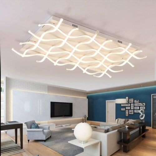 Rectangular Acrylic LED Living Room Ceiling Light Square bedroom study Ceiling lamp remote control dimming lighting AC110-240V