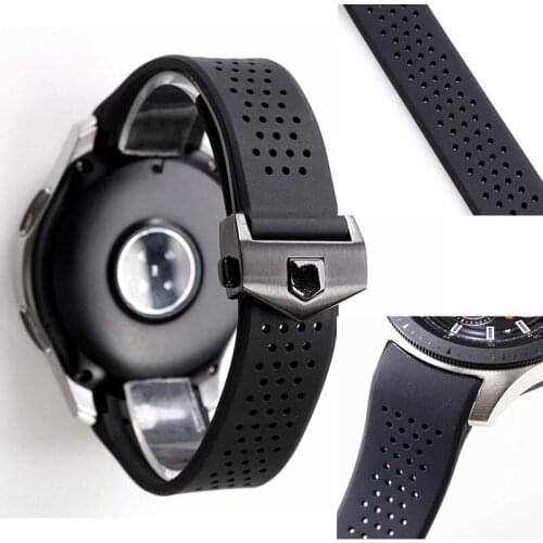 22mm silicone rubber strap for Samsung Galaxy 46mm s3 S4 waterproof sports Breathable watch strap bracelet band wristband