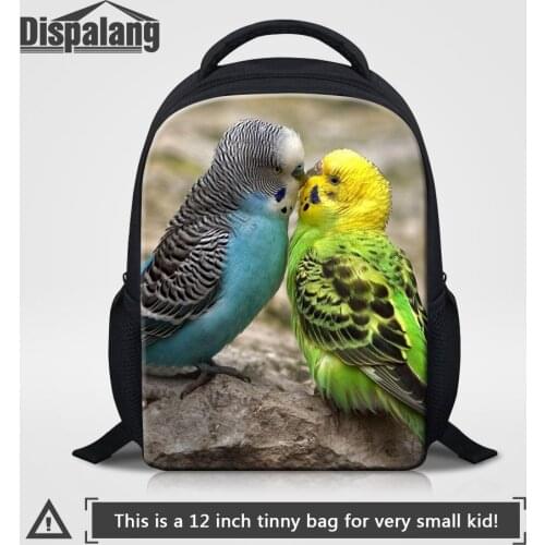 Dispalang Colorful Bird Pet Parrot School Backpack For Girls Boys Children Daily Shoulder Bags Kids Kindergarten Rucksack Rugtas