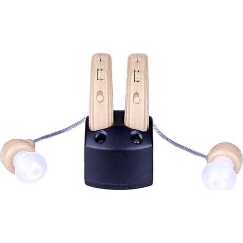 S-109S Double Ear Rechargeable Hearing Aid Mini Device Ear Amplifier Digital Hearing Aids BTE Elderly Ear Care Hearing Amplifier