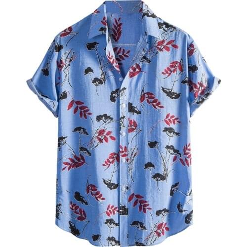 The most fashionable Plaid top sleeve Hawaiian Casual Short Sleeve mens shirt Hawaiian Harajuku beach button mens shirt