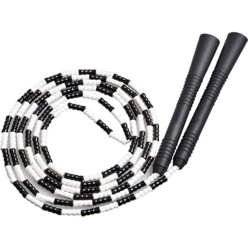 2.9M Bamboo Joint Design Skipping Rope For Body Building Exercise Gym Training Jump Rope Fancy Jumping Rope Beads With Flat Hand