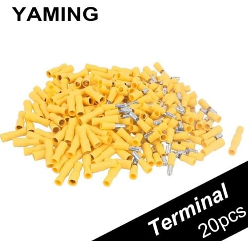 Yellow Bullet Type Male And Female Cold Pressure Connection Terminal FRD5.5-195 MPD5.5-195 Cross Border (20PCS 10SET)