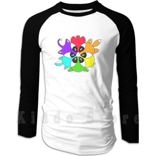 Animal Color Wheel hoodie long sleeve Color Wheel Rainbow Cute Animal Animation Fox Frog Cat Dog Bird Fish Red