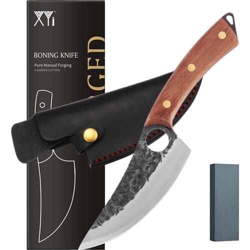 XYJ Full Tang 6 Inch Boning Fillet Knife Stainless Steel Outdoor Fishing Cooking Cutter Cleaver Steak Knives With Carry Sheath