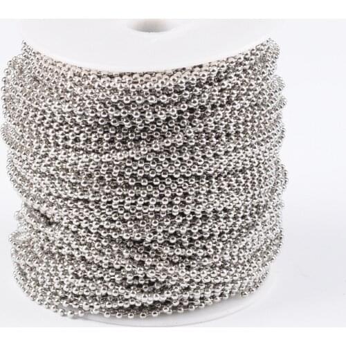 100m/roll 2.4mm Iron Ball Chains Soldered with Spool for Jewelry Making DIY Bracelet Necklace Accessories Findings Bead: 2.4mm