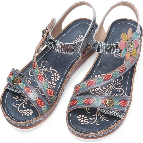 2021 Women Sandals Plus Size 43 Wedges Ladies Flower 2020 Soft Bottom Platform Casual Female Beach Shoes Dropshipping