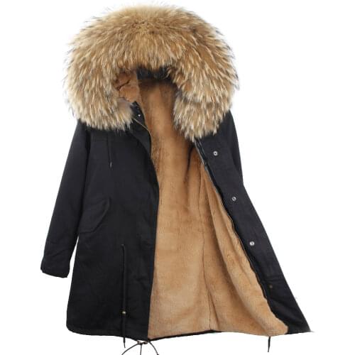 Winter Coat Men 2020 Winter Jacket Long Detachable Lining Black Parkas Waterproof Large Real Raccoon Fur Hooded Outerwear