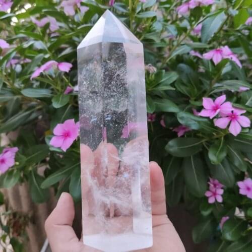 1.2kg White Melting Stone Quartz Obelisk Crystal Wand point Healing
