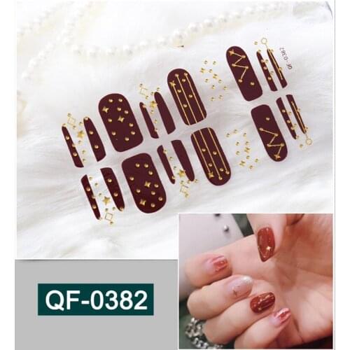 14 Pcs/Set 2020 New Nail Sticker Full Stickers Waterproof Environmentally Nail Water Sticker Multicolor Nail Polish Film