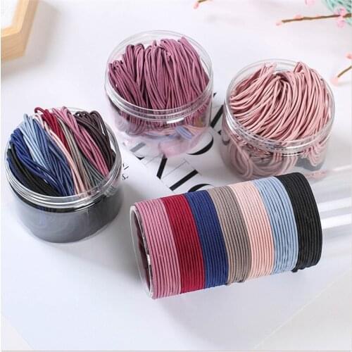 20Pcs/Set Korean Style Box Gift Elastic Hair Bands Candy Color Bows Hair Rope Headdress Cute Hairwear New Girls Hair Accessories