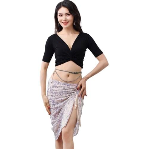 2020 New Belly Dance Costumes 1050 V Neck Sexy Belly Dance Tops & Tees 3067 Wrinkle Design Skirts for Women Bellydance Dress