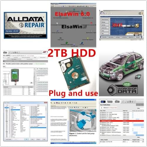 2021 Auto Repair Software Alldata V10.53 All data and mit//chell 2015 Vivid Workshop 2018.1 ElsaWin 6.0 in 2tb hdd plug and use