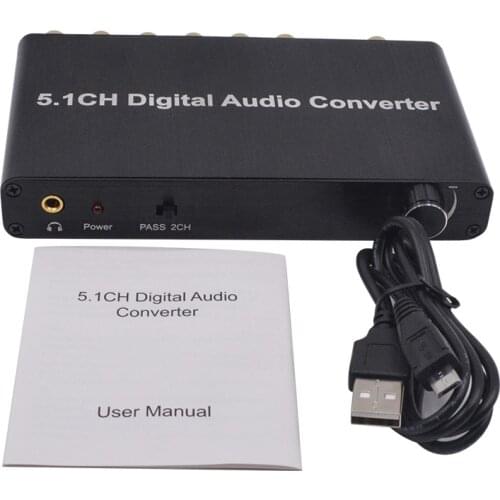 5.1 CH Digital Audio Converter DTS / AC3 Dolby decoding SPDIF input to 5.1For DVD PS3 Xbox 360 DM500S DM800HD