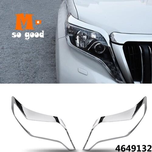 ABS Chrome Car Styling Trims Accessories Car Decoration Headlamps Cover 2014 2015 2016 2017 for Toyota Prado 150