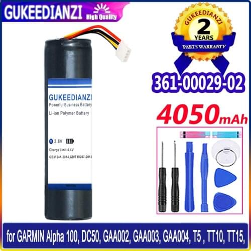 4050mAh GUKEEDIANZI 361-00029-02 Battery for Garmin Alpha 100, DC50, GAA002, GAA003, GAA004, T5, TT10, TT10 Dog Device, TT15