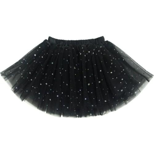 Pure Colors Cute 3 Layers Tutu Skirt 2019 New Party Little Stars Pettiskirts For 2 to 8 years old girls Shining Stars Skirts