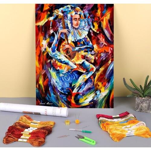Jester Music Printed 11CT Cross-Stitch Patterns Embroidery DMC Threads Needlework Hobby Craft Handiwork Gift Wholesale