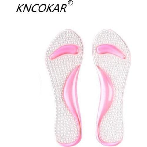 KNCOKAR Non-Slip Women Gel 3/4 length Arch Support Anti-slip Massaging Metatarsal Cushion Orthopedic Insoles for High Heels Shoe