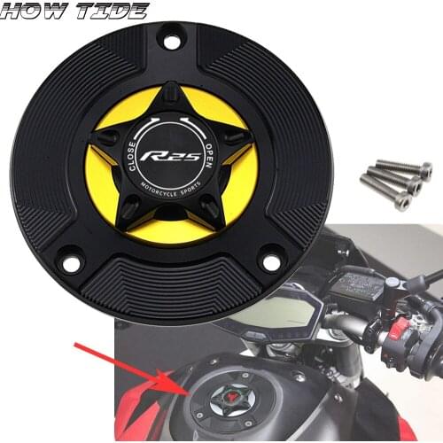 Logo 8 Colors CNC Aluminum Keyless Motorcycle Accessories high quality Fuel Gas Tank Cap Cover for YAMAHA YZF R25 R3 2014-2018