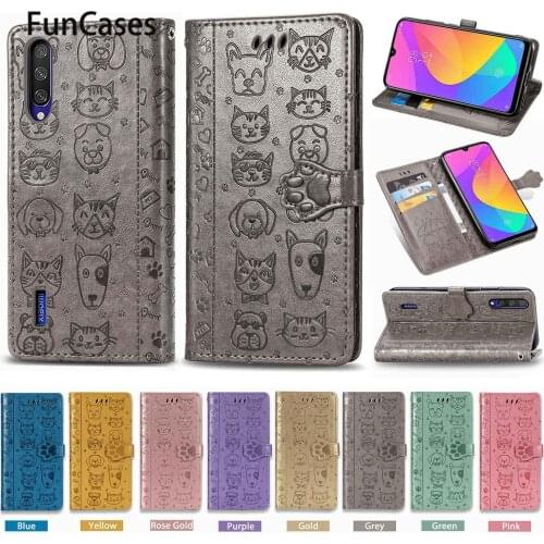 Cute Cat Head PU Leather Wallet Case For capinha Xiaomi 10 Pro Mobilephone Covers Kryty Xiaomi funda CC9 9 9SE CC9E 10 Coques
